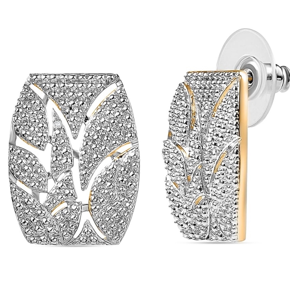 Karis Diamond Accent Earrings in Platinum Bond and 18K YG Plated